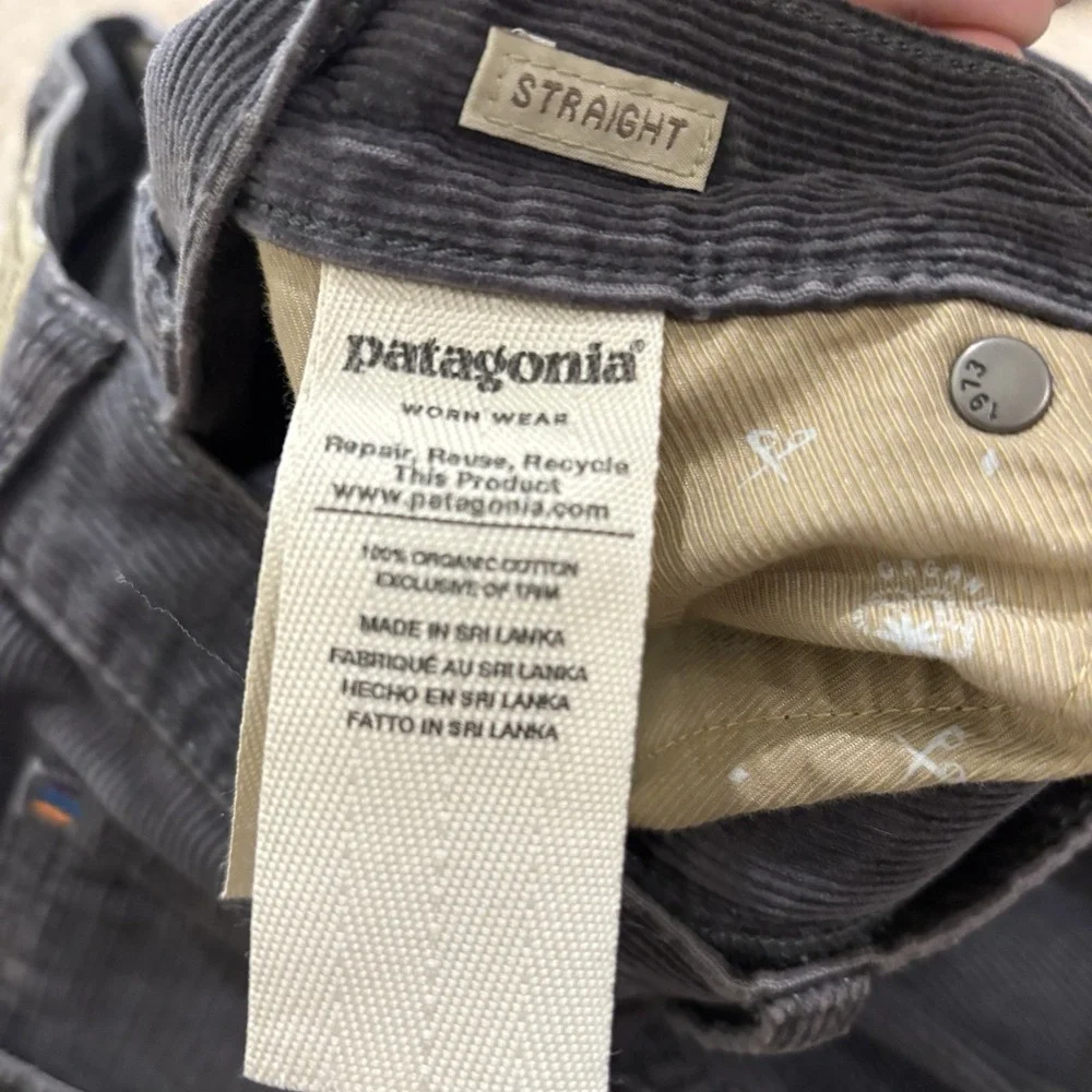 Patagonia Corduroy Pants Men's 32x32 Gray Straight Leg Iron Clad Organic Cotton